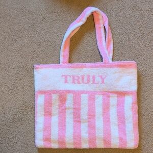 TRULY Pink and White Tote Bag
